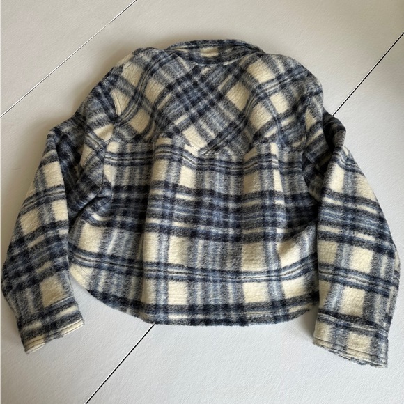 Zara Blue/Cream/Gray Plaid Shacket Size M - Picture 8 of 8